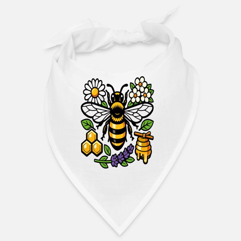 Abeille et fleurs sauvages Bandana