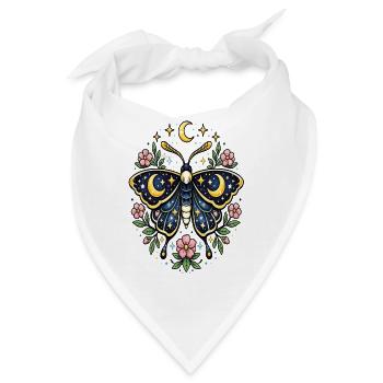 Himmlischer Schmetterling Mondblüten Sterne - Bandana - Weiß - Vorne