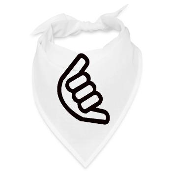 Shaka Handzeichen – Surfer Sign - Bandana - Weiß - Vorne