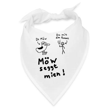 Möw seggt mien. - Bandana - Weiß - Vorne