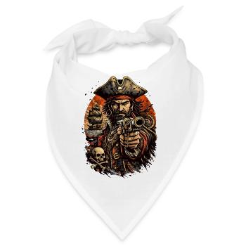 Kapitän-Pirat mit Kanone - Bandana - Weiß - Vorne