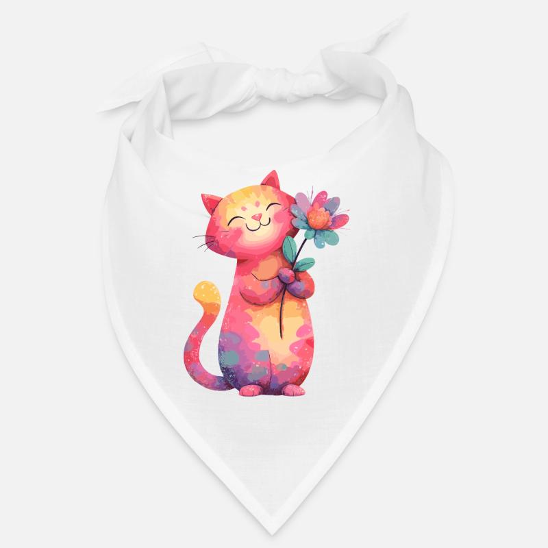 Fleur de chat colorée dans un style aquarelle Bandana