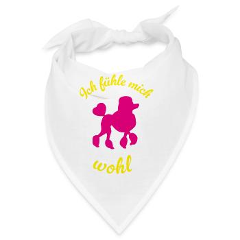 Pudel wohl Hunde Büroleben Humor Wauwau Fan Hund - Bandana - Weiß - Vorne
