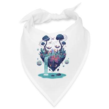Schwebende Insel: Tanz der Natur im Traumland - Bandana - Weiß - Vorne