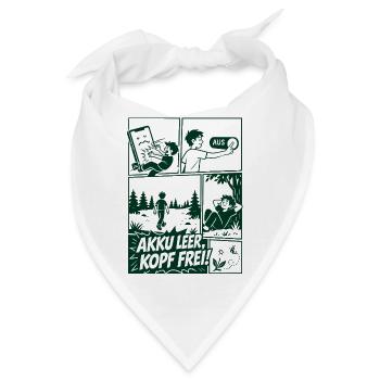 Akku Leer Kopf Frei Naturmotiv - Bandana - Weiß - Vorne