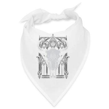 Gotisches Stierschädelwappen - Bandana - Weiß - Vorne