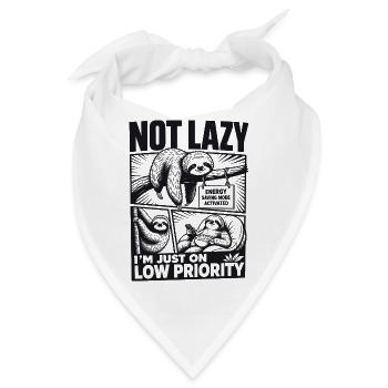 Not Lazy Low Priority Sloth - Bandana - Weiß - Vorne