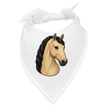 Isabella Lusitano Pferdeporträt - Bandana - Weiß - Vorne
