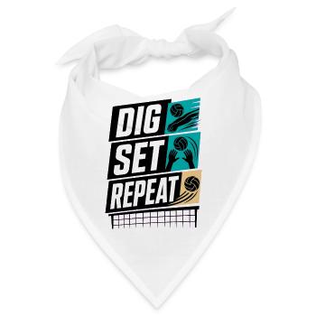 DIG SET REPEAT - Bandana - Weiß - Vorne