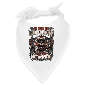 Papa Und Metal Head - Bandana - Weiß - Vorne