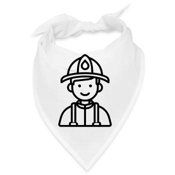 Feuerwehrmann - Bandana - Weiß - Vorne