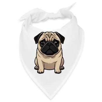 Mops Hunde Shirt Geschenk Geburtstag - Bandana - Weiß - Vorne