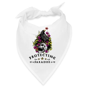 Floral Skull Inferno - Bandana - Weiß - Vorne