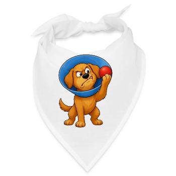Grummeliger Hundekegel der Scham - Bandana - Weiß - Vorne