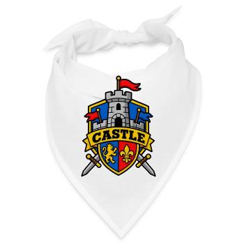Wappenburg Schloss: Löwe und Fleur - Bandana - Weiß - Vorne
