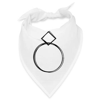 Ring handgezeichnet - Bandana - Weiß - Vorne