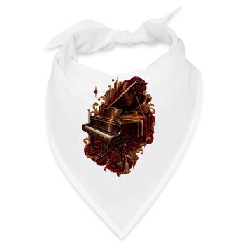 Vintage Klavier im roten Theatersamt - Bandana - Weiß - Vorne