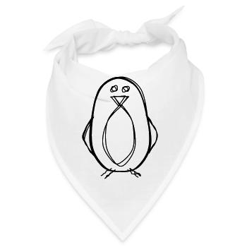 Pinguin handgezeichnet - Bandana - Weiß - Vorne