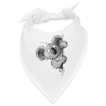 Lustiger Koala um die Ecke I Australien Tiermotiv - Bandana - Weiß - Vorne