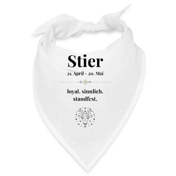 Stier Sternzeichen Eigenschaften - Bandana - Weiß - Vorne