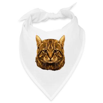 getigerte katze kopf Illustration auf Kleidung - Bandana - Weiß - Vorne