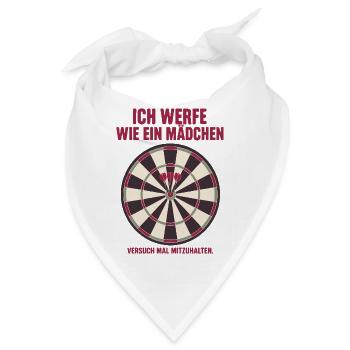 Dartspielerin Frauen Darts Bullseye Girl Power - Bandana - Weiß - Vorne