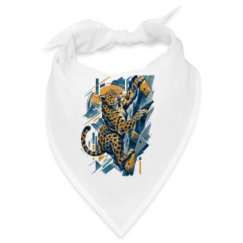 Bouldern Leopard – Abstraktes Klettern - Bandana - Weiß - Vorne