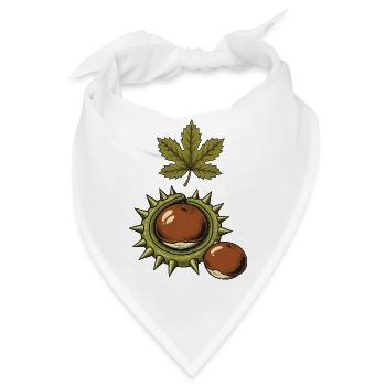 Kastanien im Herbst - Bandana - Weiß - Vorne