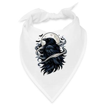 Mondkrähe im Nachtwind - Bandana - Weiß - Vorne