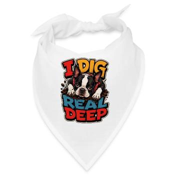 Boston Terrier - Bandana - Weiß - Vorne
