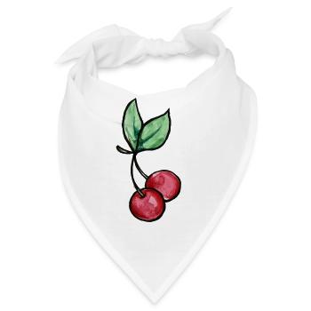 Aquarell-Kirschzweigdruck - Bandana - Weiß - Vorne
