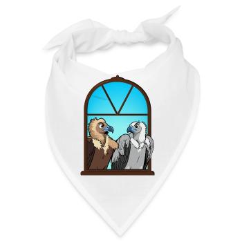 Urbane Aasgeier, das Fensterduo Vögel Portrait - Bandana - Weiß - Vorne