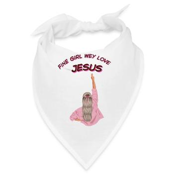 feines Mädchen, wir lieben Jesus - Bandana - Weiß - Vorne