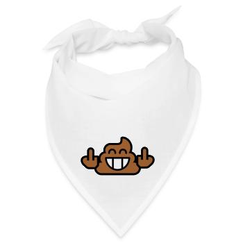 Emoji Poop Stinkfingers 3c - Bandana - Weiß - Vorne