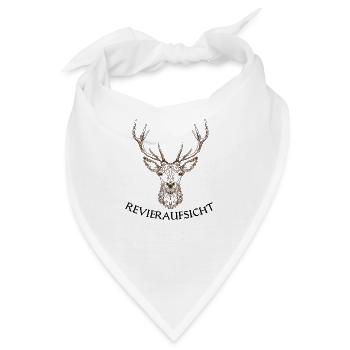 Revieraufsicht Jäger Forstwirtschaft Hirsch Geweih - Bandana - Weiß - Vorne