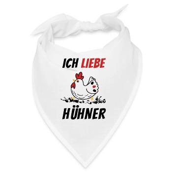 Ich liebe Hühner Hühnerzüchter Hühnerstall - Bandana - Weiß - Vorne