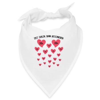Erst zahlen dann ausschneiden, Herzen zum ausschne - Bandana - Weiß - Vorne