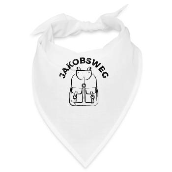 Jakobsweg - Wandern - Pilgern - Wanderer, Pilgerer - Bandana - Weiß - Vorne