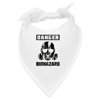 Biohazard Symbol Corona Virus Geschenkidee Warnung - Bandana - Weiß - Vorne