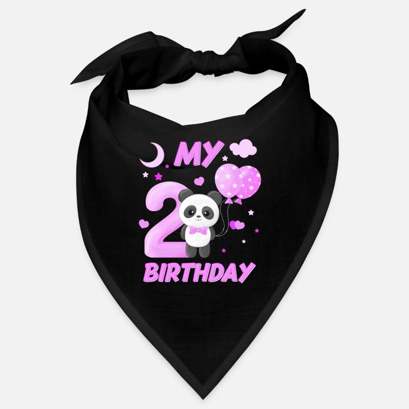 Zweiter Kinder Geburtstag Mädchen Panda Geschenk Bandana