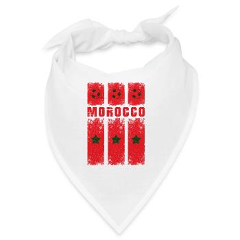 Marokko Morocco Fußball Mannschaft - Bandana - Weiß - Vorne
