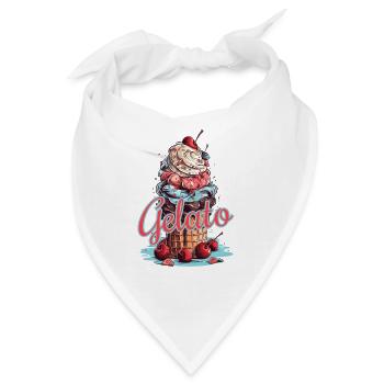 Gelato Eis Eiscreme Eisdiele - Bandana - Weiß - Vorne