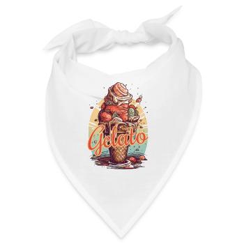 Gelato Eis Eiscreme Eisdiele - Bandana - Weiß - Vorne