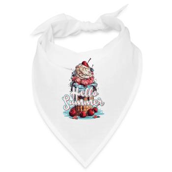 Hello Summer Eis Eiscreme Eisdiele - Bandana - Weiß - Vorne
