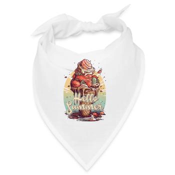 Hello Summer Eis Eiscreme Eisdiele - Bandana - Weiß - Vorne