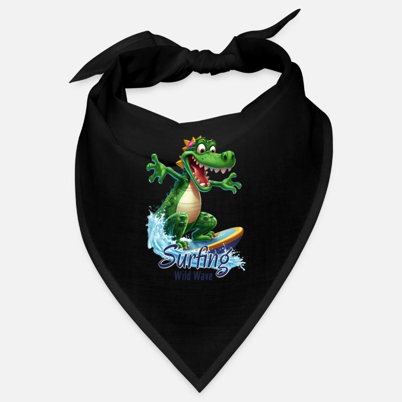 Drôle de crocodile avec une planche de surf - surfeur Bandana