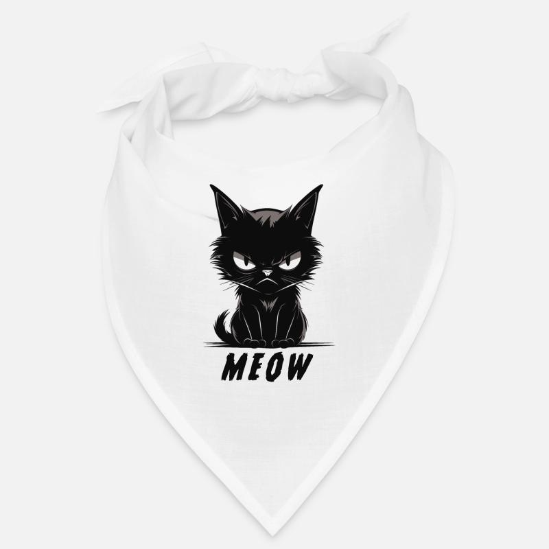 MEOW Cute Annoyed Cat Face Bandana