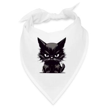 Katzen Genervte Katze Böser Stubentiger - Bandana - Weiß - Vorne