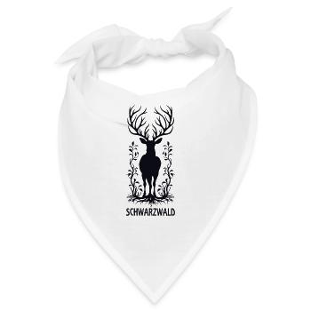 Schwarzwald Hirsch Jäger Heimat Urlaub - Bandana - Weiß - Vorne