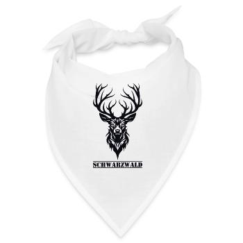Schwarzwald Hirsch Jäger Heimat Urlaub - Bandana - Weiß - Vorne